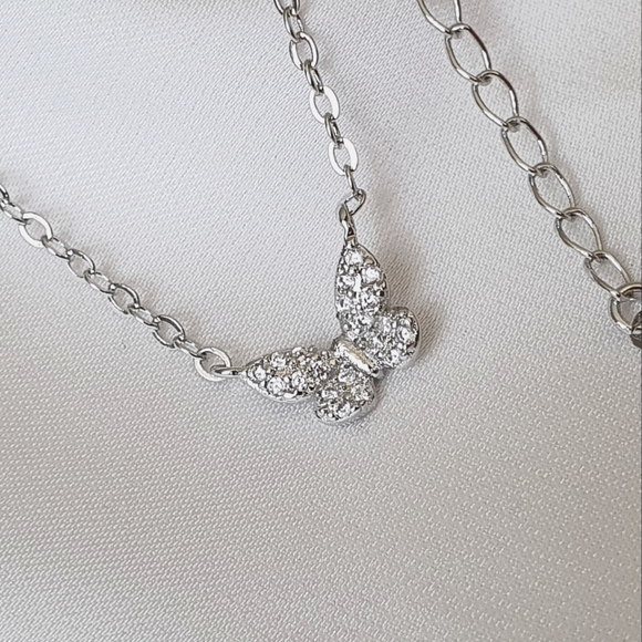 Pretty Silver Butterfly Necklace - Picture 3 of 4
